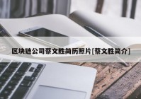 区块链公司蔡文胜简历照片[蔡文胜简介]