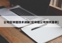 公司区块链技术讲解[区块链公司如何盈利]